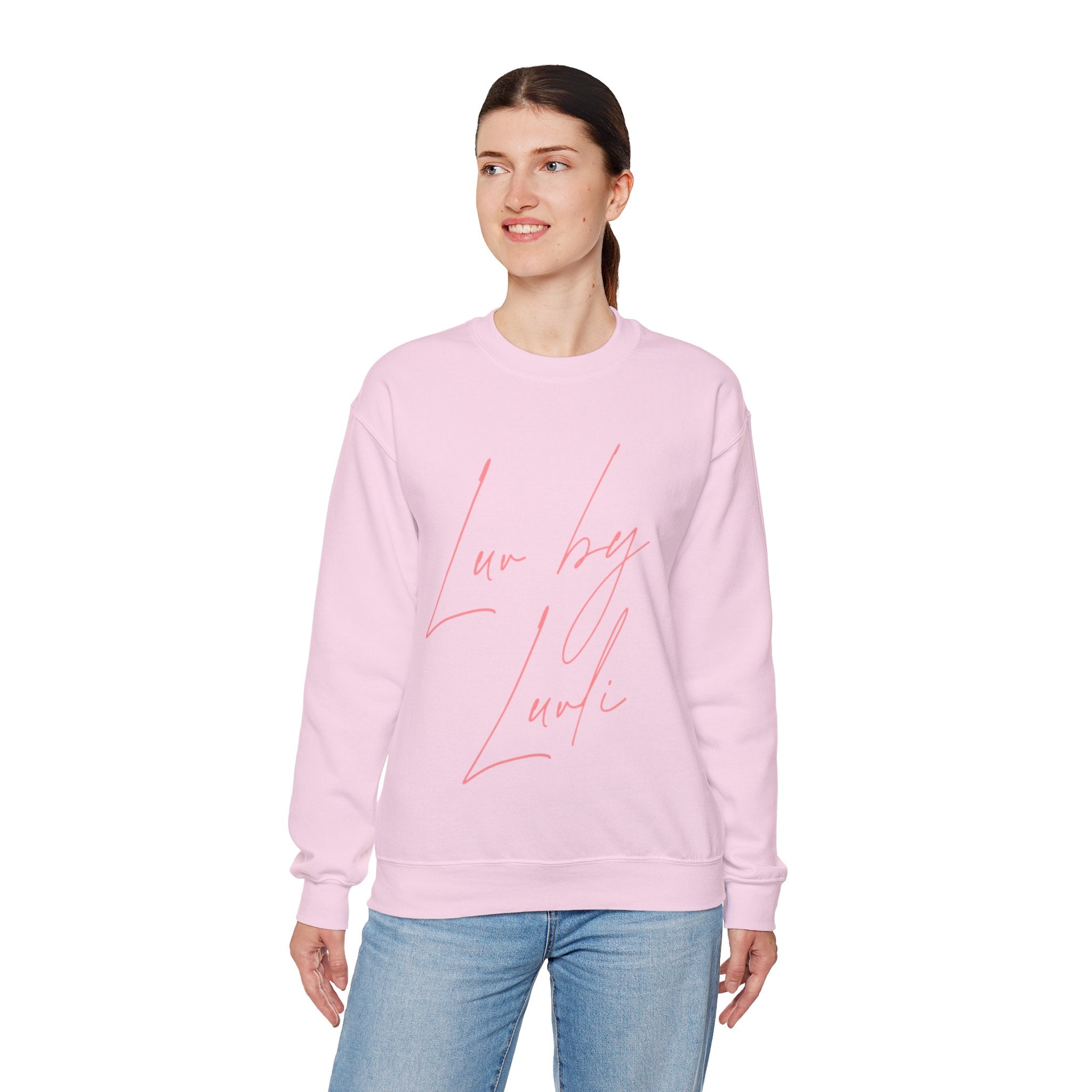 LUVLI Pink Script Crewneck