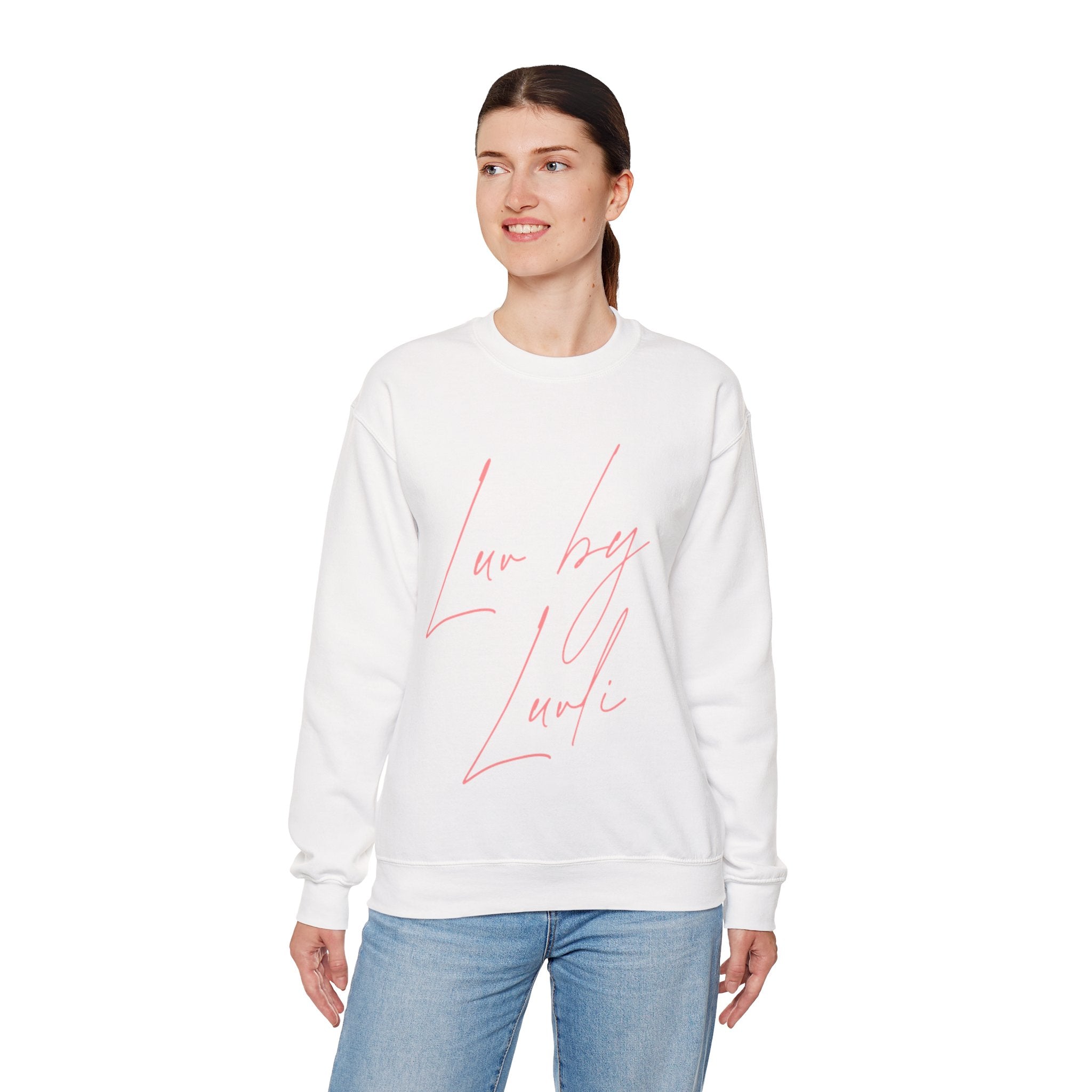 LUVLI Pink Script Crewneck
