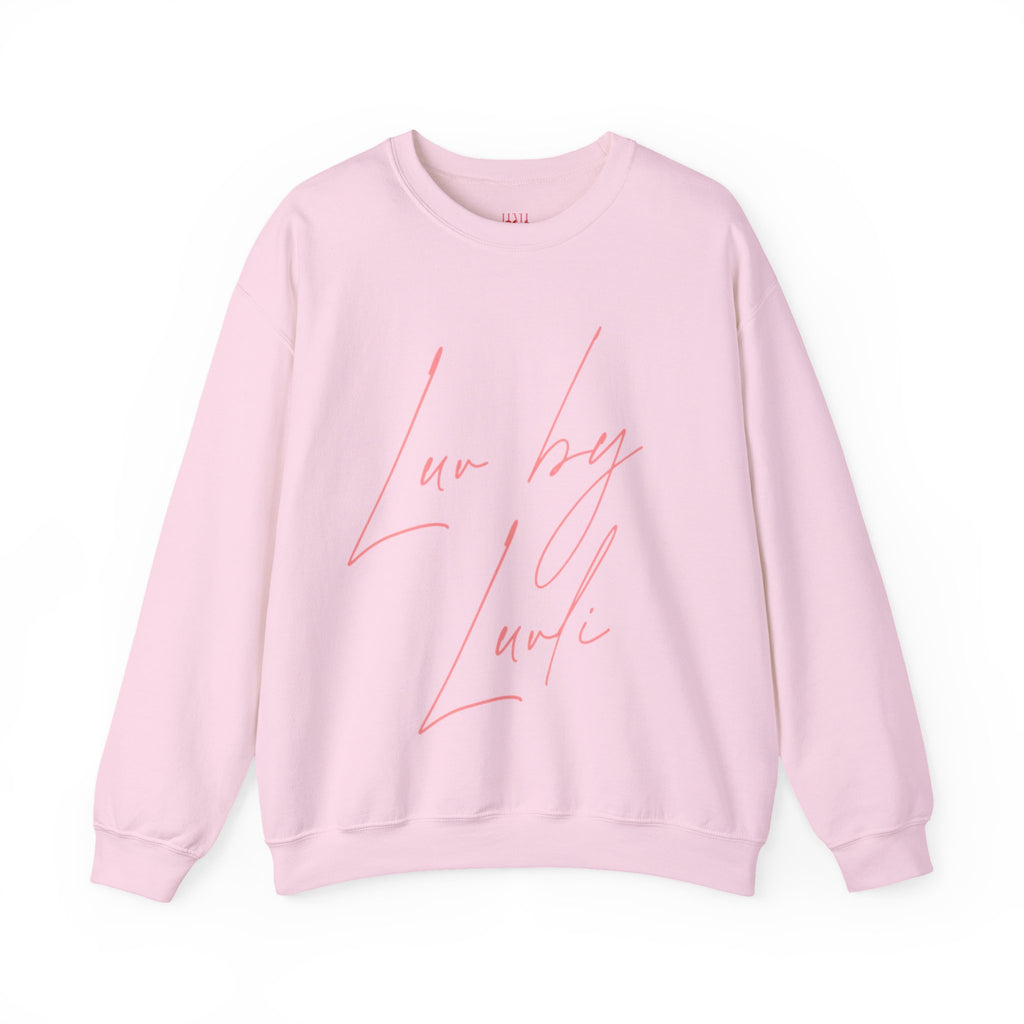 LUVLI Pink Script Crewneck